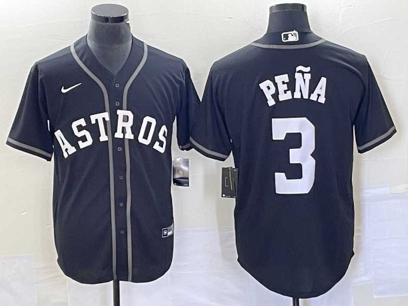 Men%27s Houston Astros #3 Jeremy Pena Black Cool Base Stitched Baseball Jersey->houston astros->MLB Jersey